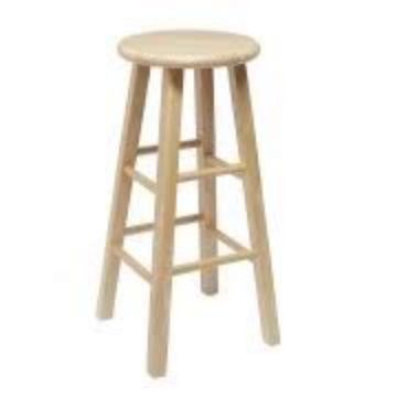 Show details for Chair - Bar Stool Natural Wood Picture of Chair - Bar Stool Natural Wood