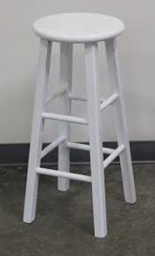 Picture of Chair - Bar Stool White Wood