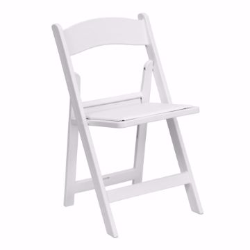 Show details for Chair - White Padded Folding Chairs Picture of Chair - White Padded Folding Chairs