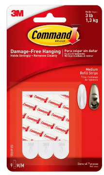Show details for Command Hooks -Med Refill Strips-12pk Picture of Command Hooks -Med Refill Strips-12pk