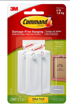 Show details for Command Hooks - 3M Sawtooth Picture hanger Picture of Command Hooks - 3M Sawtooth Picture hanger