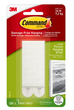 Show details for Command Hooks -Large Picture Hanging Strips - 6 pairs-16lb Picture of Command Hooks -Large Picture Hanging Strips - 6 pairs-16lb