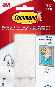 Show details for Command Hooks 16lb -12  -White/BK  LG Refill Strips Picture of Command Hooks 16lb -12  -White/BK  LG Refill Strips
