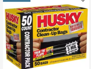 Show details for Trash Bag - Husky Contractor 42 gal 50ct liner Picture of Trash Bag - Husky Contractor 42 gal 50ct liner
