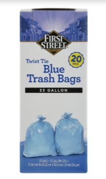 Show details for Trash Bag - Blue Bags 33 Gall - 20 CT liner Picture of Trash Bag - Blue Bags 33 Gall - 20 CT liner
