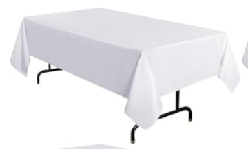 Show details for Tablecloth - White Fabric Linen - 6’ Picture of Tablecloth - White Fabric Linen - 6’