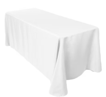 Show details for Tablecloth - White Kwik Cover 8’ Picture of Tablecloth - White Kwik Cover 8’