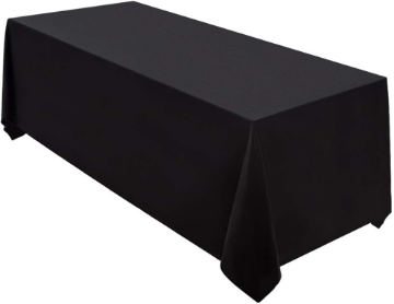 Show details for Tablecloth - Black Fabric Linen - 8’ Picture of Tablecloth - Black Fabric Linen - 8’