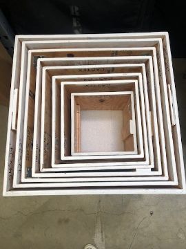 Show details for Box - Prop Cube -Set of 8 White Wood Picture of Box - Prop Cube -Set of 8 White Wood