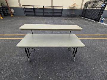 Show details for Prop Table - 6’ table w/locking wheels & shelf Picture of Prop Table - 6’ table w/locking wheels & shelf