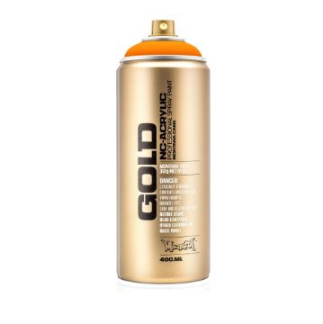 Show details for Montana Gold Acrylic Spray Paint F.2000 - POWER ORANGE Picture of Montana Gold Acrylic Spray Paint F.2000 - POWER ORANGE