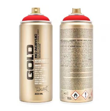 Show details for Montana Gold Acrylic Spray Paint F.3000: FIRE RED Picture of Montana Gold Acrylic Spray Paint F.3000: FIRE RED