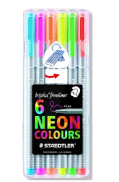 Show details for Triplus Felt Tip Pen  -6 pk. Neon colors Picture of Triplus Felt Tip Pen  -6 pk. Neon colors