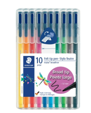 Show details for Triplus Felt Tip Pen - 10 pk. Asst colors Picture of Triplus Felt Tip Pen - 10 pk. Asst colors