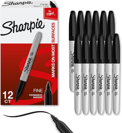Picture of Sharpie- Fine Tip-Black-12 Ct